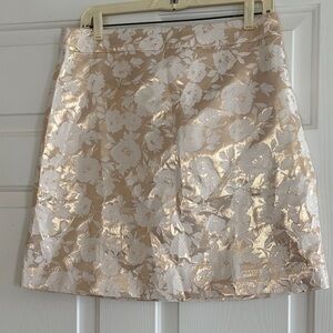J. Crew Cream Floral A-Line Skirt